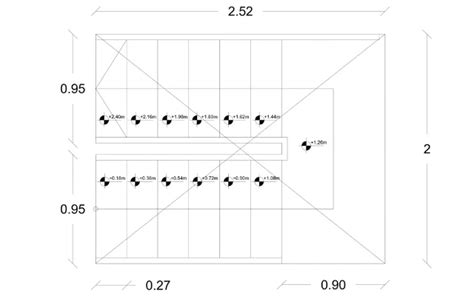 diagrama de planta y escalera con cotas