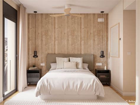 cabecero dormitorio revestimiento imitación madera