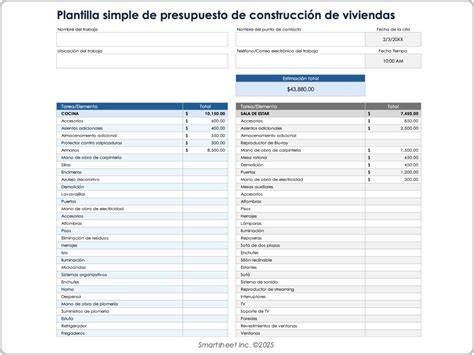 plantilla de presupuesto y documentación de reformas