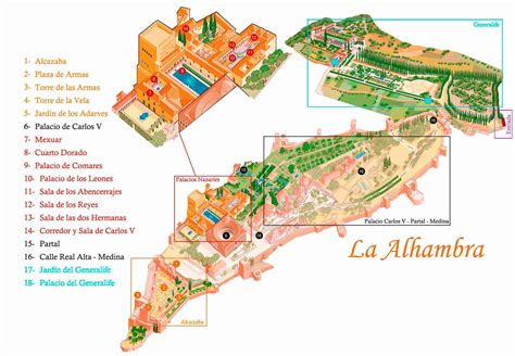 Gráfica educativa: mapa de Granada y la Alhambra
