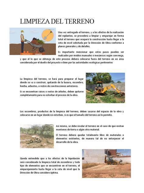 preparación de terreno para losa (8 palabras)