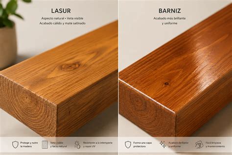 infografía: barniz vs lasur (conceptos clave)